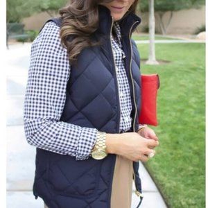 J.Crew Quilt Navy Vest - Women's Medium